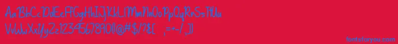 BasicallyYesTtf Font – Blue Fonts on Red Background