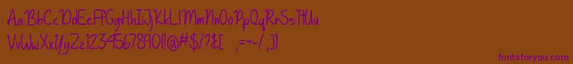Шрифт BasicallyYesTtf – фиолетовые шрифты на коричневом фоне