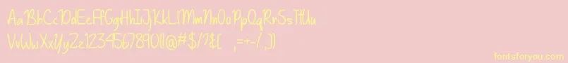 Fonte BasicallyYesTtf – fontes amarelas em um fundo rosa