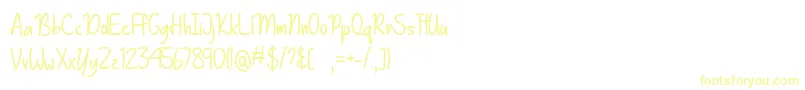 BasicallyYesTtf-Schriftart – Gelbe Schriften auf weißem Hintergrund
