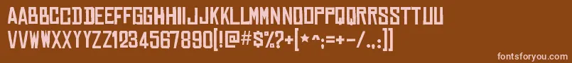 Czcionka ChineserocksrgRegular – różowe czcionki na brązowym tle