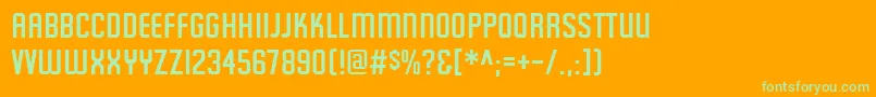 Featured ffy-Schriftart – Grüne Schriften auf orangefarbenem Hintergrund