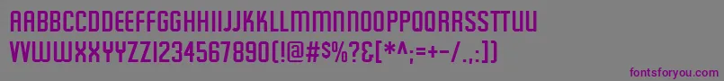 フォントFeatured ffy – 紫色のフォント、灰色の背景