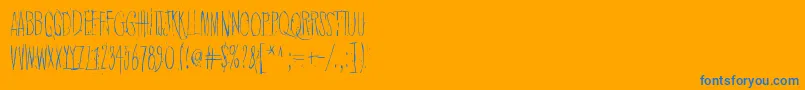 QuietHorrorStory Font – Blue Fonts on Orange Background