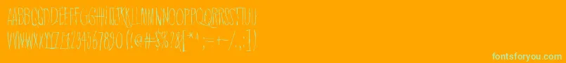 QuietHorrorStory Font – Green Fonts on Orange Background