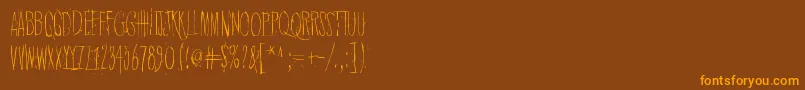 QuietHorrorStory Font – Orange Fonts on Brown Background