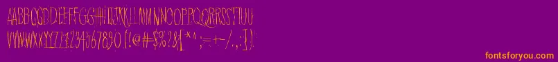 QuietHorrorStory Font – Orange Fonts on Purple Background