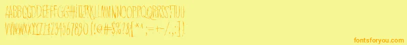 QuietHorrorStory Font – Orange Fonts on Yellow Background