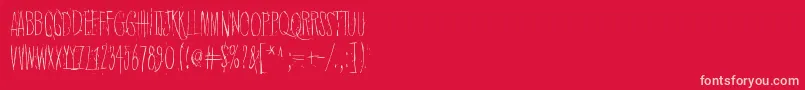 QuietHorrorStory Font – Pink Fonts on Red Background