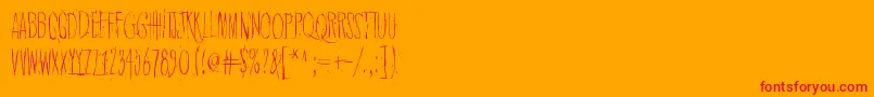 QuietHorrorStory Font – Red Fonts on Orange Background