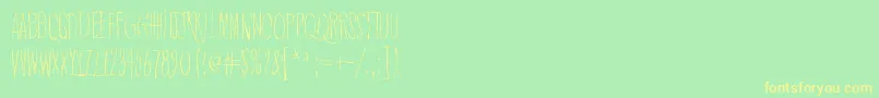 QuietHorrorStory Font – Yellow Fonts on Green Background