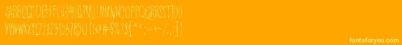 QuietHorrorStory Font – Yellow Fonts on Orange Background