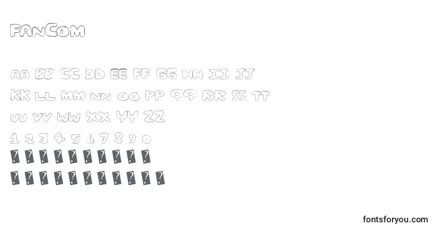 Шрифт Fancom – алфавит, цифры, специальные символы