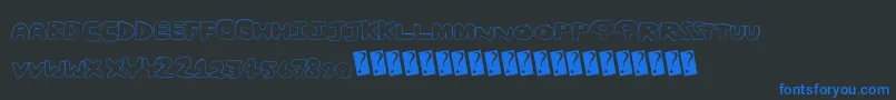 Fancom Font – Blue Fonts on Black Background