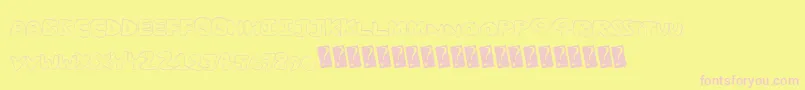 Fancom Font – Pink Fonts on Yellow Background