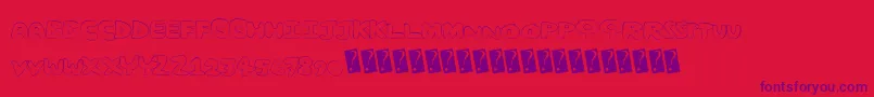 Fancom-Schriftart – Violette Schriften auf rotem Hintergrund