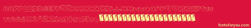 Fancom Font – Yellow Fonts on Red Background