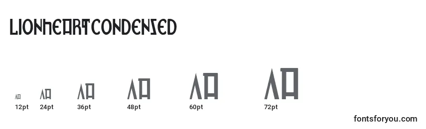 LionheartCondensed Font Sizes