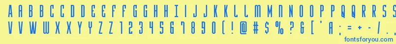 Yfilestitle Font – Blue Fonts on Yellow Background