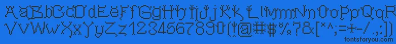 Pixeldevilsdeal Font – Black Fonts on Blue Background