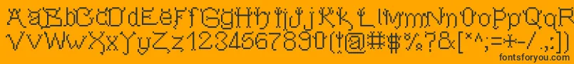 Pixeldevilsdeal Font – Black Fonts on Orange Background