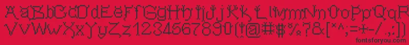 フォントPixeldevilsdeal – 赤い背景に黒い文字