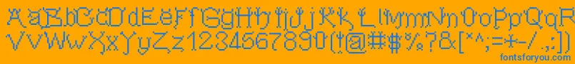 Pixeldevilsdeal Font – Blue Fonts on Orange Background