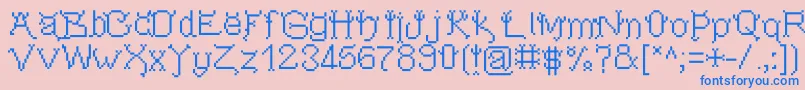 Pixeldevilsdeal Font – Blue Fonts on Pink Background