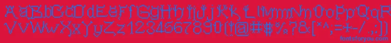 Pixeldevilsdeal Font – Blue Fonts on Red Background