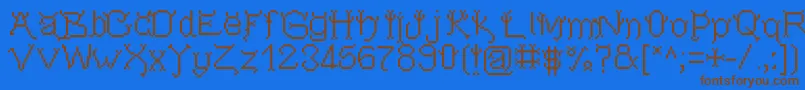 Pixeldevilsdeal Font – Brown Fonts on Blue Background