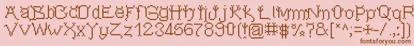 Pixeldevilsdeal Font – Brown Fonts on Pink Background