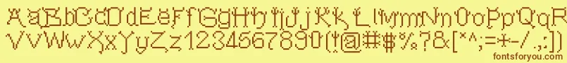 Pixeldevilsdeal Font – Brown Fonts on Yellow Background