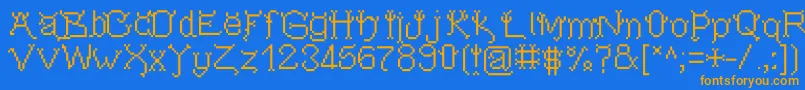 Pixeldevilsdeal Font – Orange Fonts on Blue Background