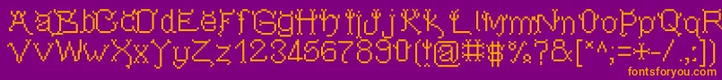 Pixeldevilsdeal Font – Orange Fonts on Purple Background