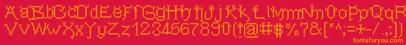 Pixeldevilsdeal Font – Orange Fonts on Red Background