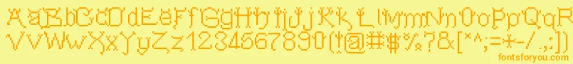 Pixeldevilsdeal Font – Orange Fonts on Yellow Background