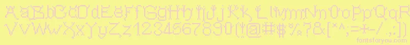 Pixeldevilsdeal Font – Pink Fonts on Yellow Background