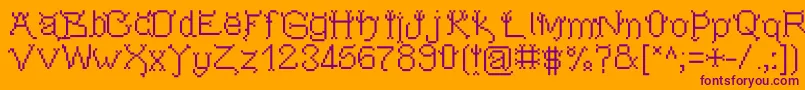 Pixeldevilsdeal Font – Purple Fonts on Orange Background