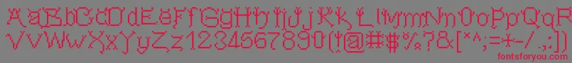 フォントPixeldevilsdeal – 赤い文字の灰色の背景