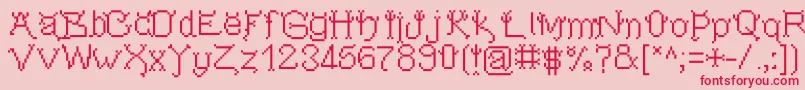 Pixeldevilsdeal Font – Red Fonts on Pink Background