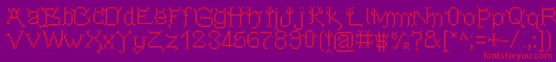 Pixeldevilsdeal Font – Red Fonts on Purple Background