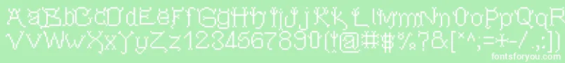 Pixeldevilsdeal Font – White Fonts on Green Background