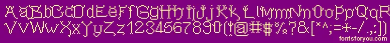 Pixeldevilsdeal Font – Yellow Fonts on Purple Background