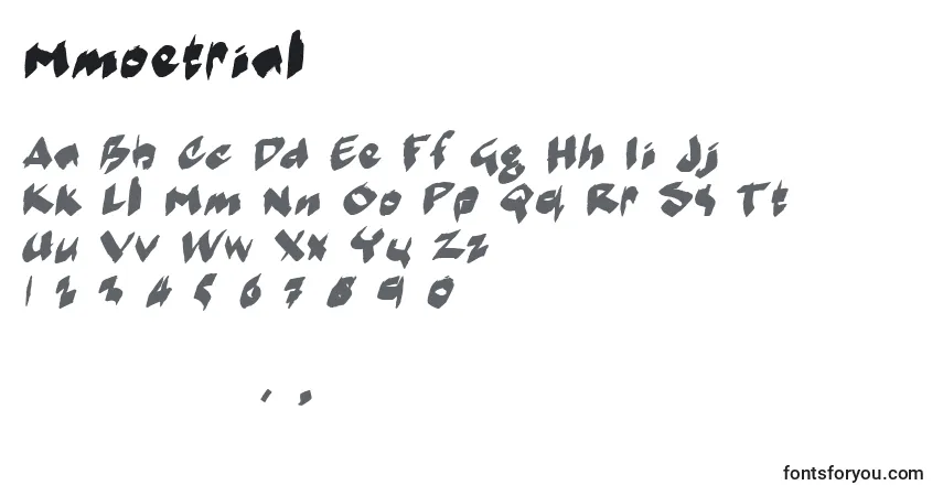 Mmoetrialフォント–アルファベット、数字、特殊文字