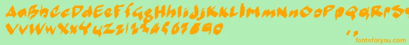Mmoetrial Font – Orange Fonts on Green Background