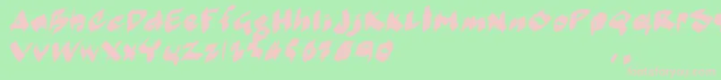 Czcionka Mmoetrial – różowe czcionki na zielonym tle