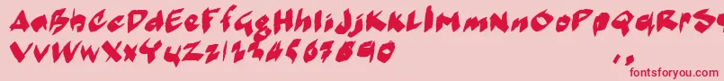Mmoetrial Font – Red Fonts on Pink Background
