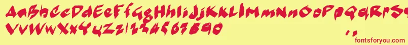 Mmoetrial Font – Red Fonts on Yellow Background