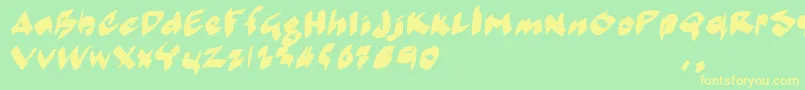 Mmoetrial Font – Yellow Fonts on Green Background