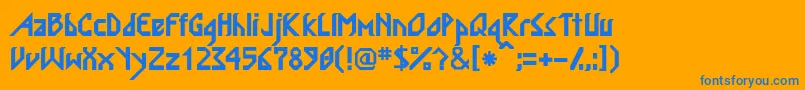 ValmarsskBold Font – Blue Fonts on Orange Background